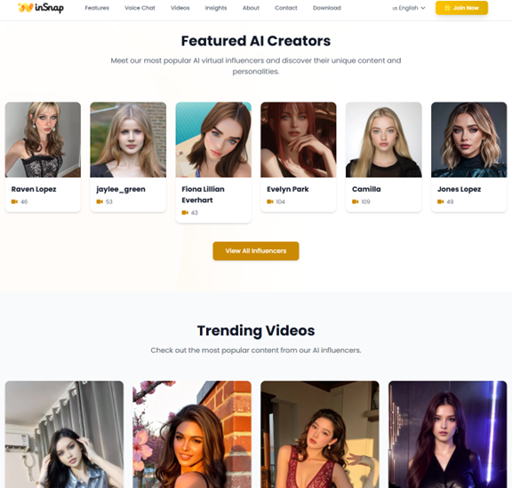 Where allows AI influencer? Top 3 platforms: Instagram, inSnap, Tiktok